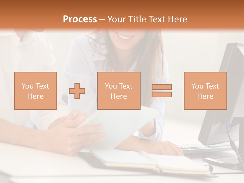 Young Adults Smiling Happy PowerPoint Template