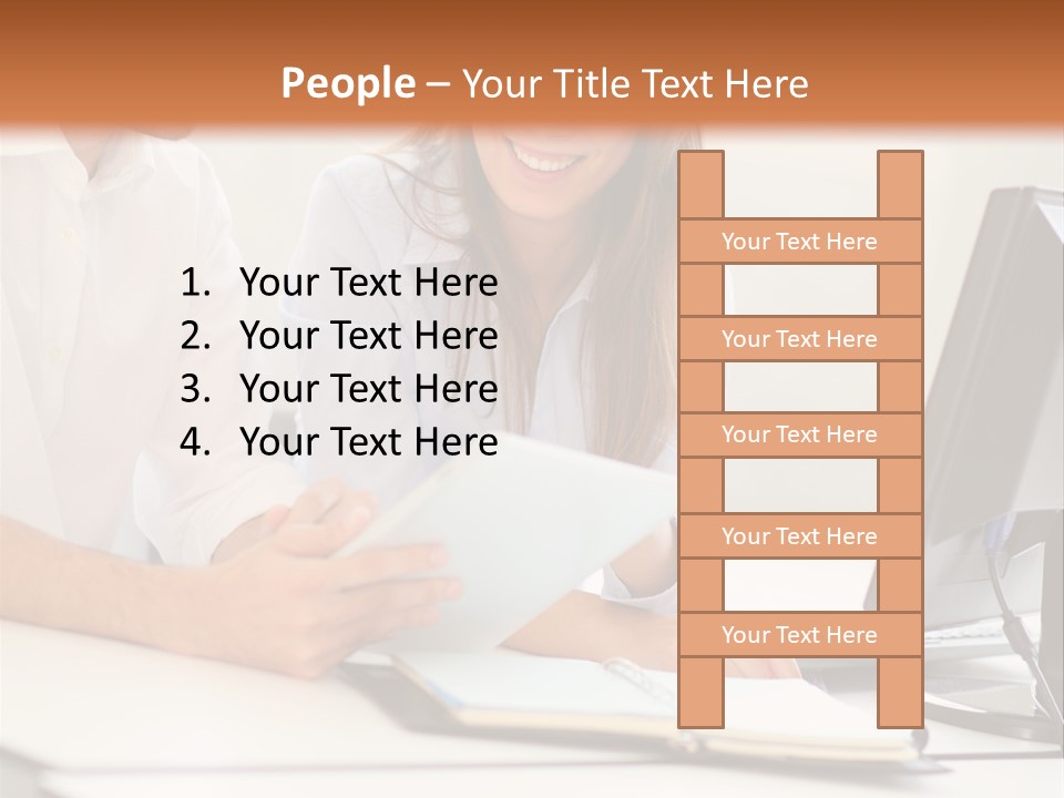 Young Adults Smiling Happy PowerPoint Template