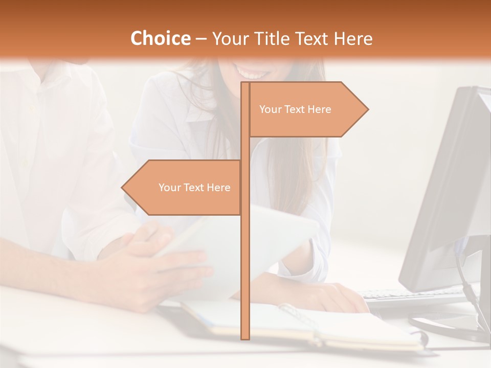 Young Adults Smiling Happy PowerPoint Template