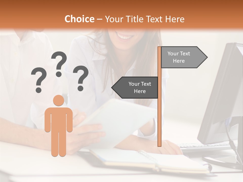 Young Adults Smiling Happy PowerPoint Template