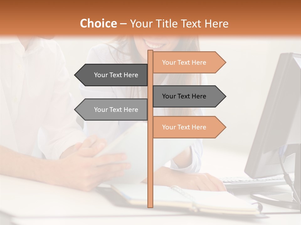 Young Adults Smiling Happy PowerPoint Template