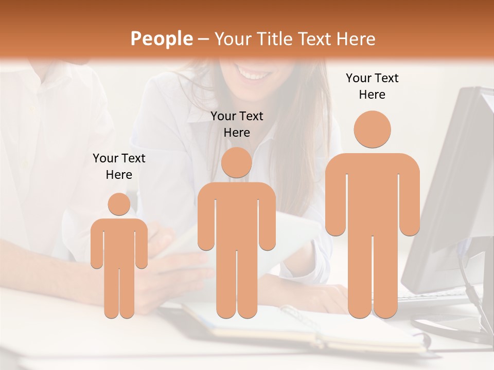 Young Adults Smiling Happy PowerPoint Template