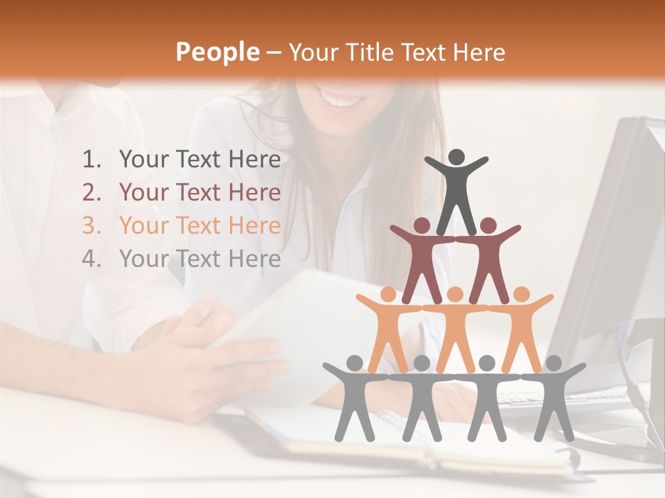 Young Adults Smiling Happy PowerPoint Template