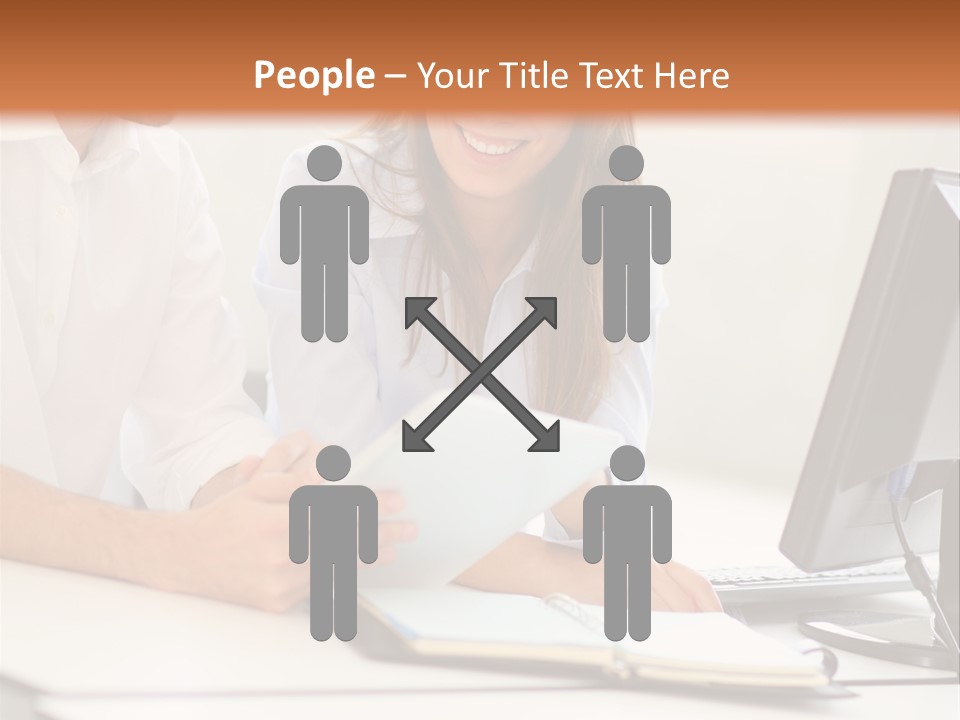 Young Adults Smiling Happy PowerPoint Template