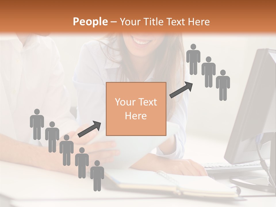 Young Adults Smiling Happy PowerPoint Template