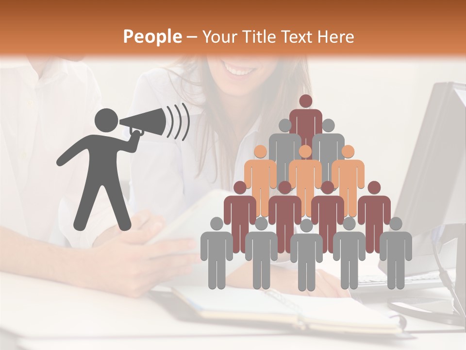 Young Adults Smiling Happy PowerPoint Template