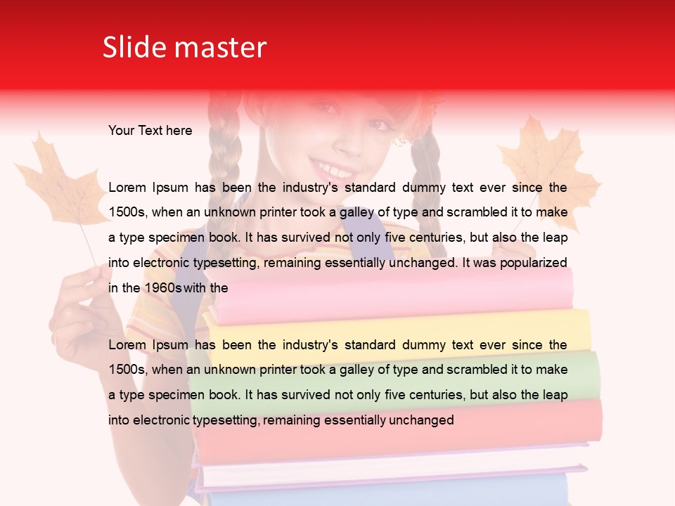 Maple Female Schoolchild PowerPoint Template