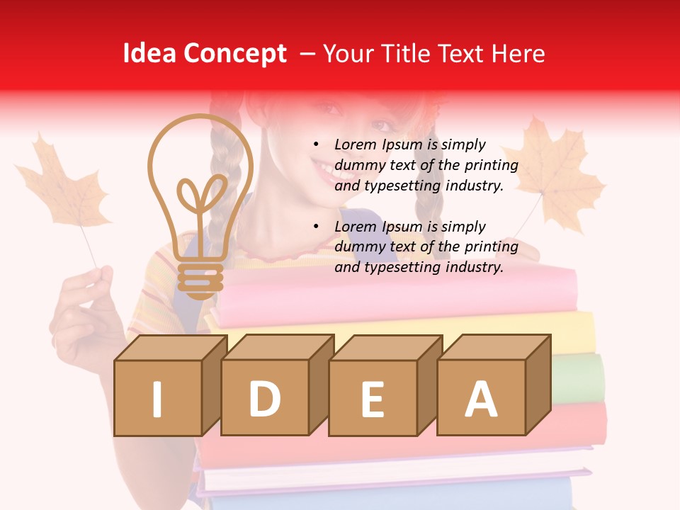 Maple Female Schoolchild PowerPoint Template