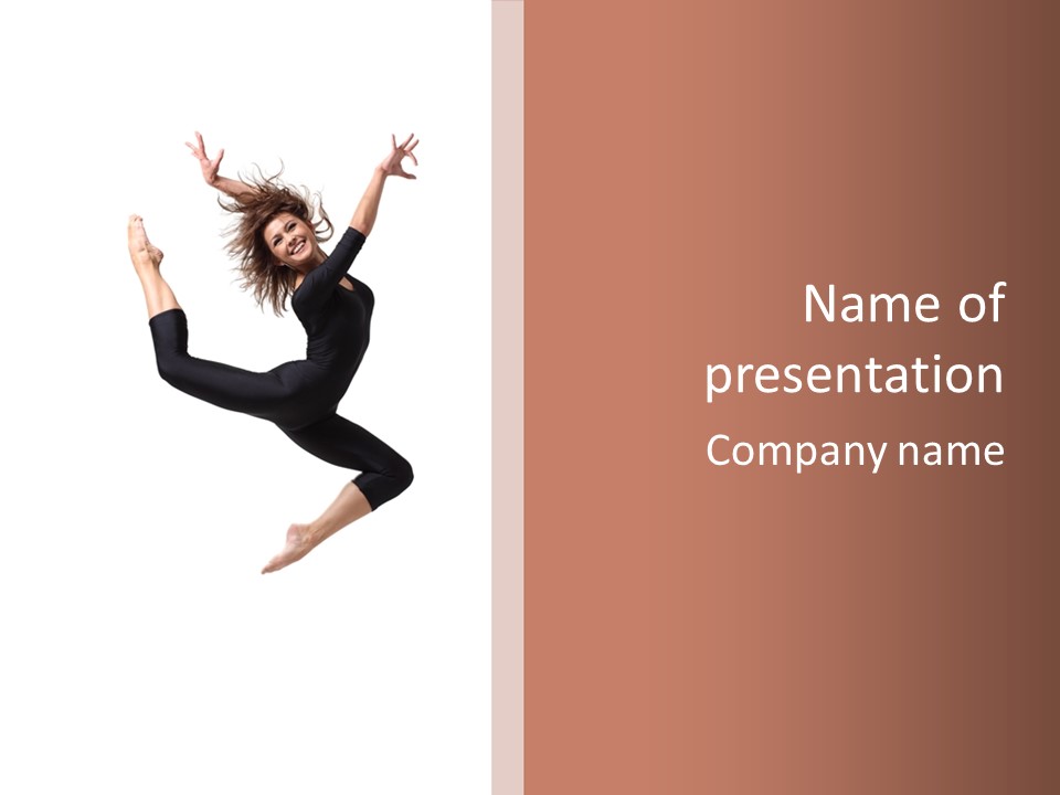 Woman Stretching Elegance PowerPoint Template