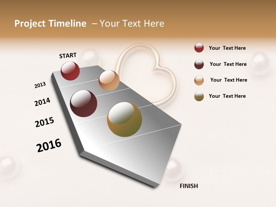 Decoration Golden Wedding PowerPoint Template