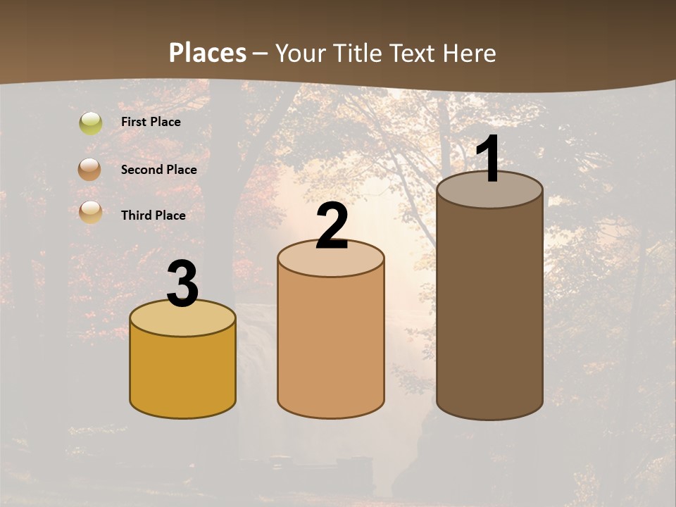 Glow Golden Waterfalls PowerPoint Template