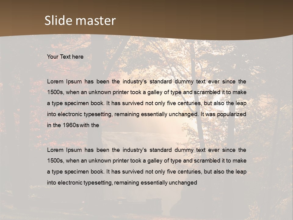 Glow Golden Waterfalls PowerPoint Template