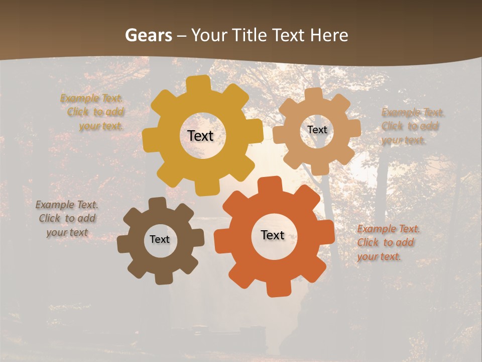 Glow Golden Waterfalls PowerPoint Template