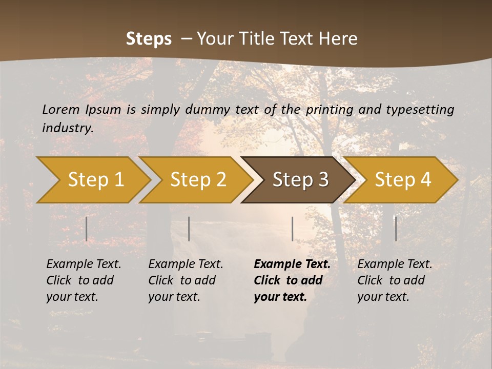 Glow Golden Waterfalls PowerPoint Template