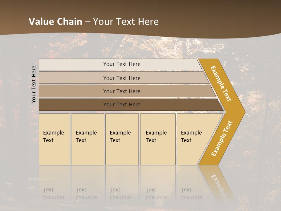 Glow Golden Waterfalls PowerPoint Template