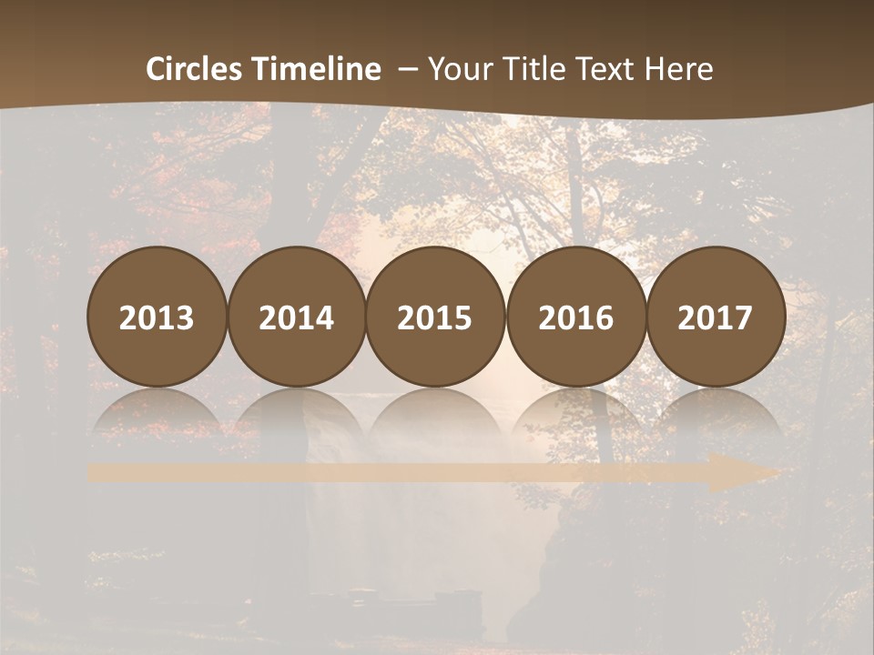 Glow Golden Waterfalls PowerPoint Template