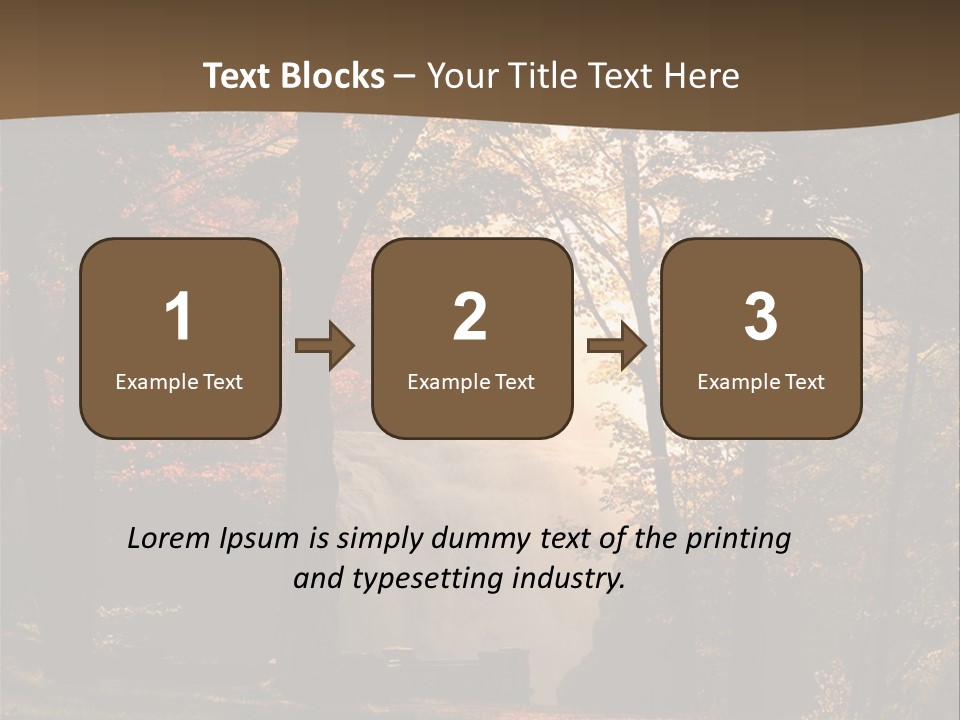 Glow Golden Waterfalls PowerPoint Template