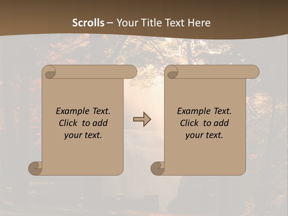 Glow Golden Waterfalls PowerPoint Template