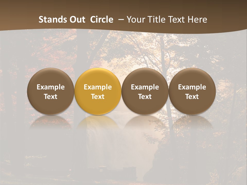 Glow Golden Waterfalls PowerPoint Template