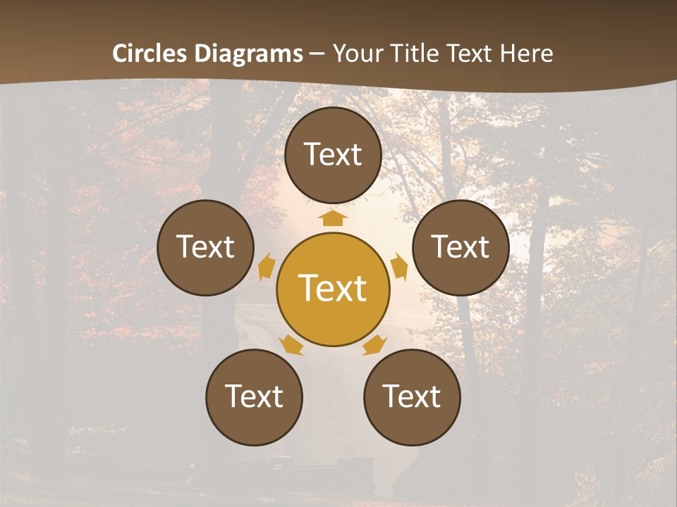 Glow Golden Waterfalls PowerPoint Template