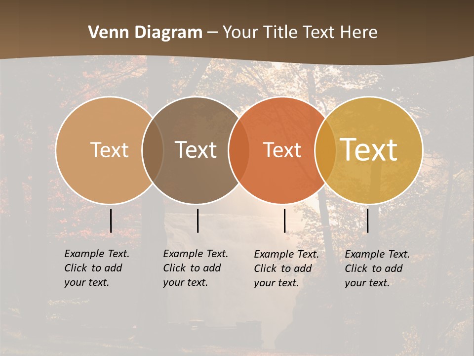 Glow Golden Waterfalls PowerPoint Template