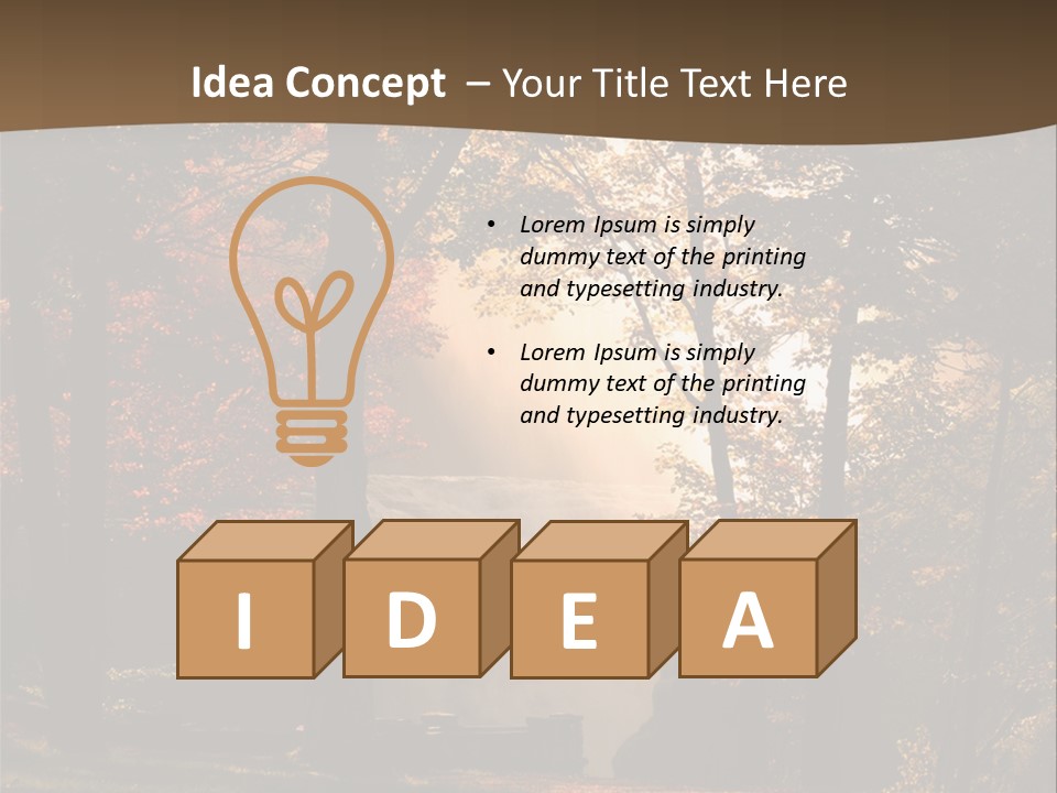 Glow Golden Waterfalls PowerPoint Template