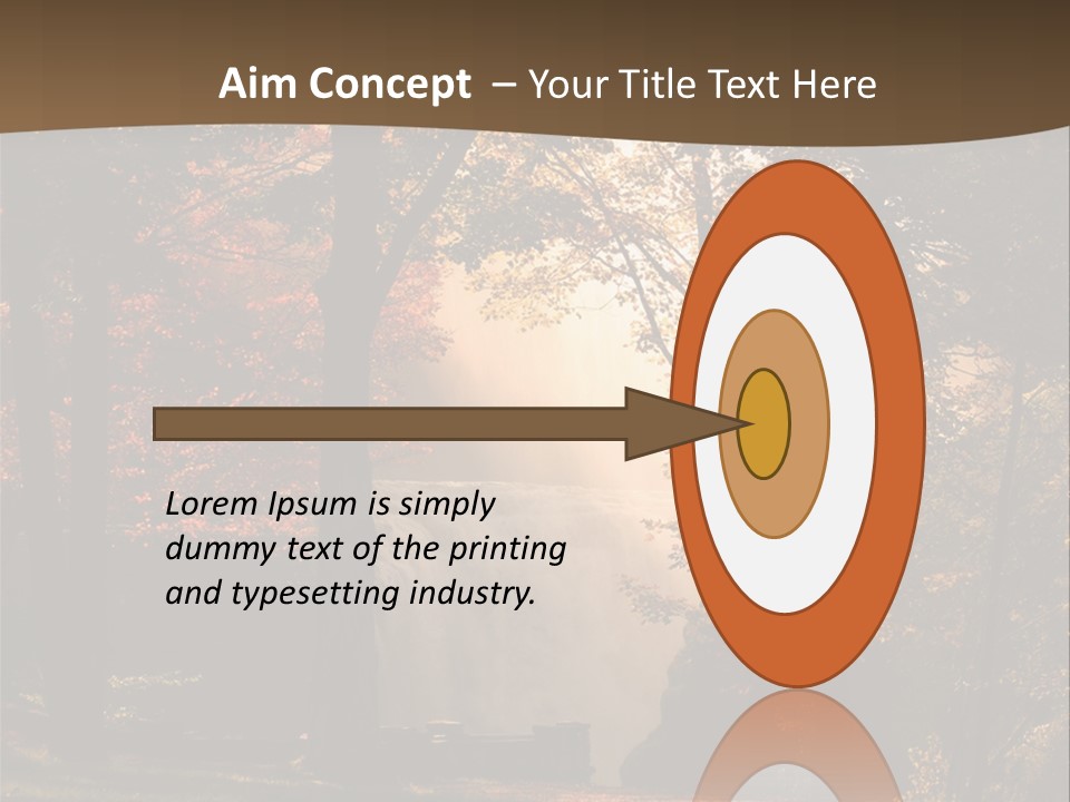 Glow Golden Waterfalls PowerPoint Template