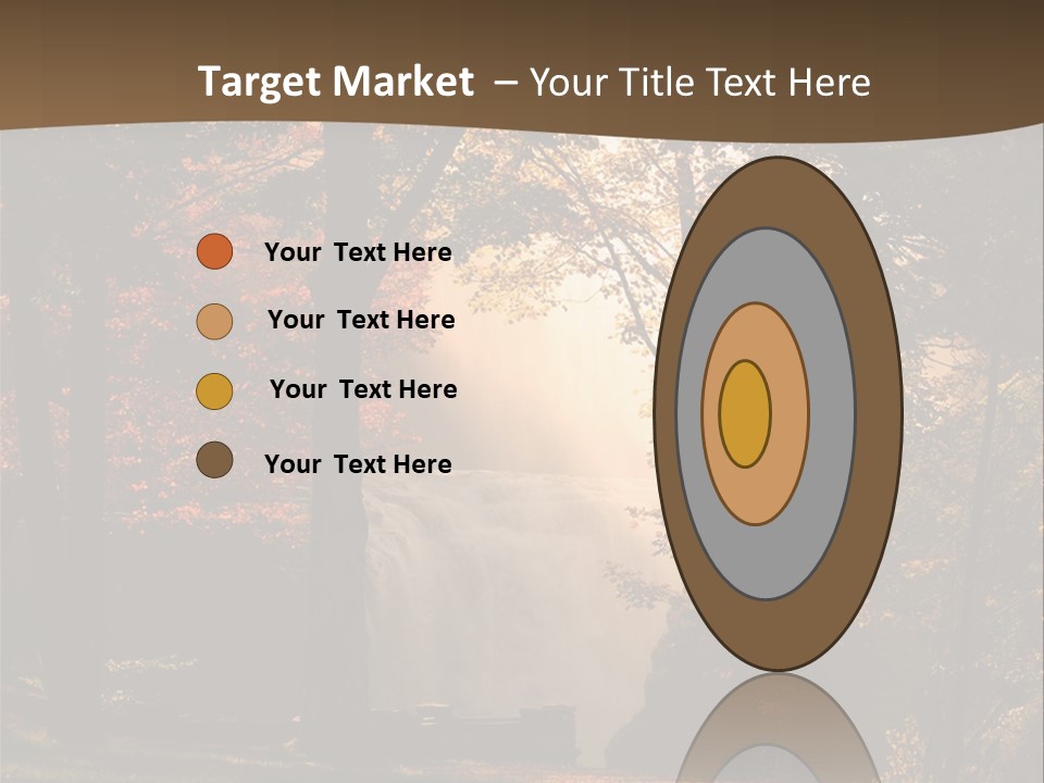 Glow Golden Waterfalls PowerPoint Template