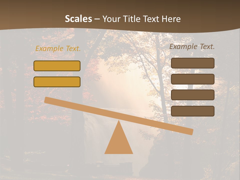 Glow Golden Waterfalls PowerPoint Template