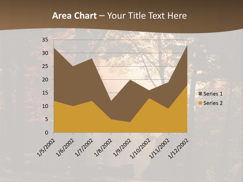 Glow Golden Waterfalls PowerPoint Template