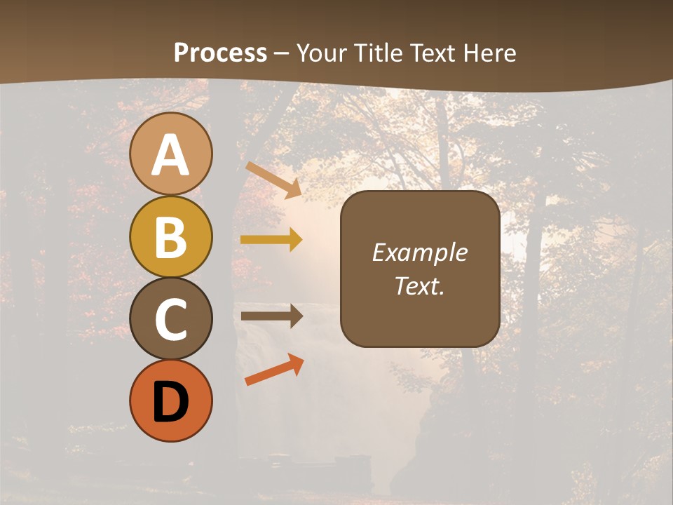 Glow Golden Waterfalls PowerPoint Template