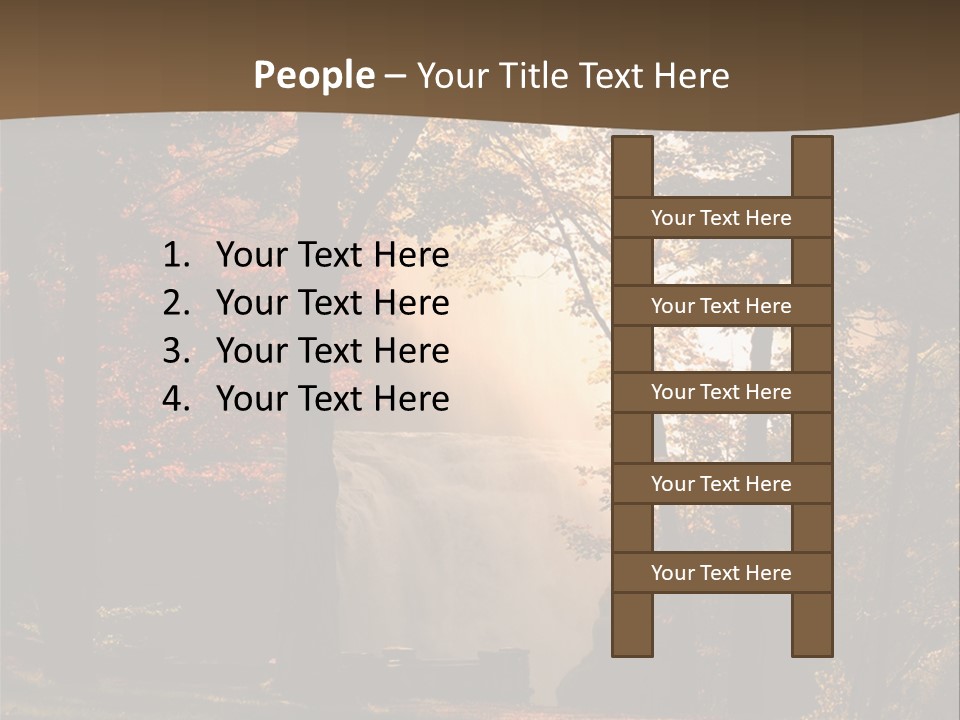 Glow Golden Waterfalls PowerPoint Template