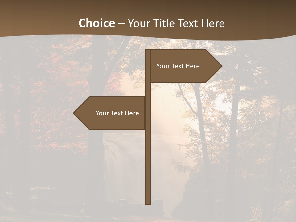 Glow Golden Waterfalls PowerPoint Template