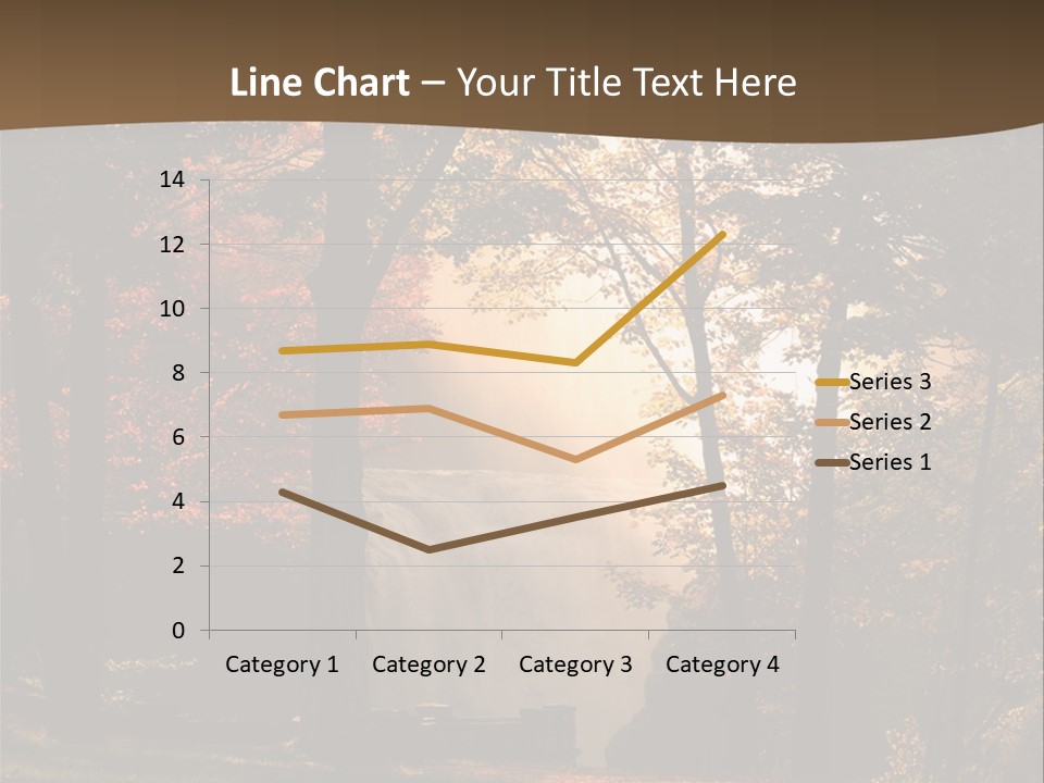 Glow Golden Waterfalls PowerPoint Template