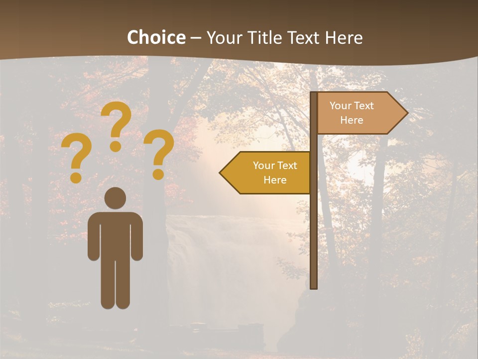 Glow Golden Waterfalls PowerPoint Template