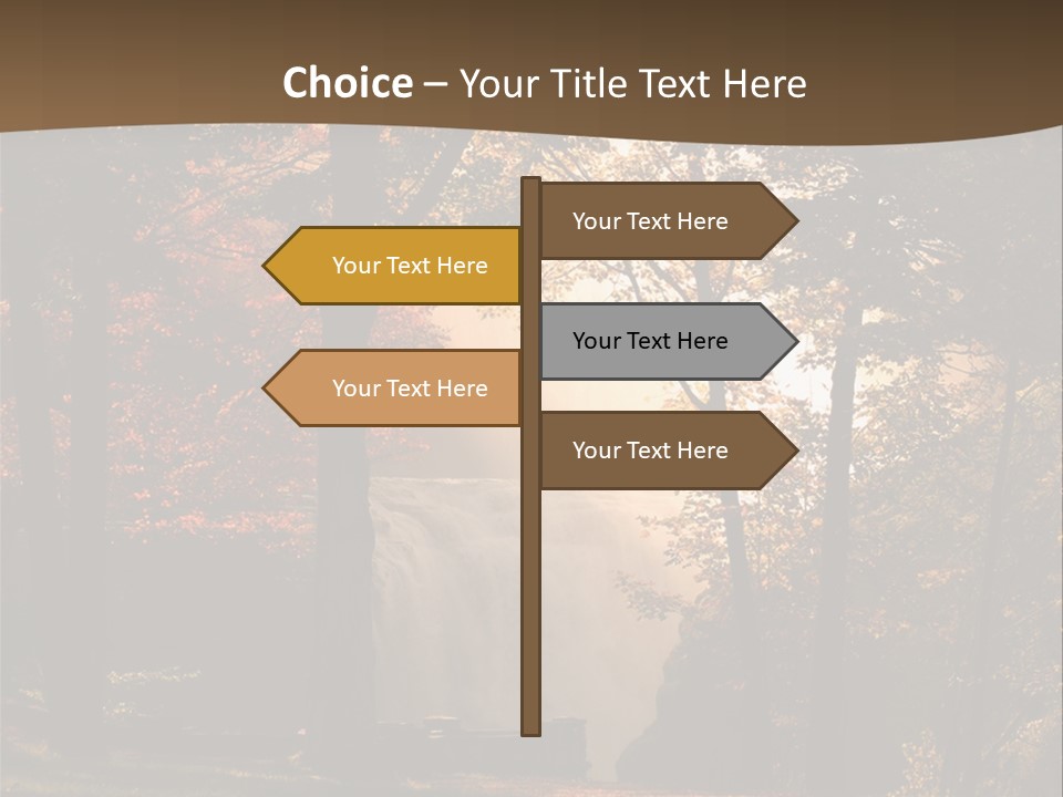 Glow Golden Waterfalls PowerPoint Template