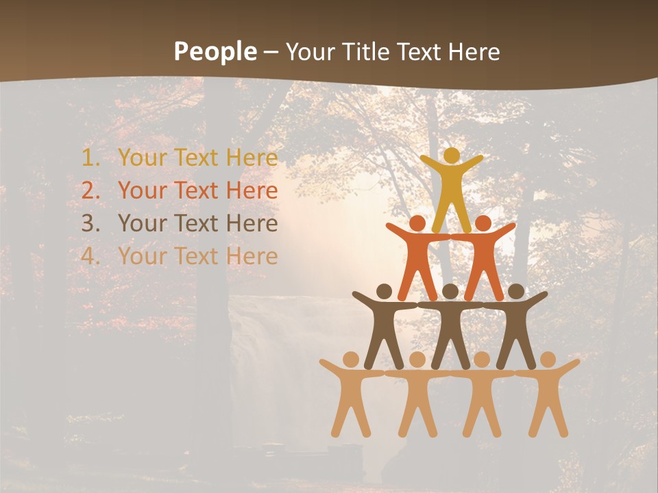 Glow Golden Waterfalls PowerPoint Template