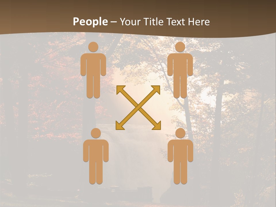 Glow Golden Waterfalls PowerPoint Template