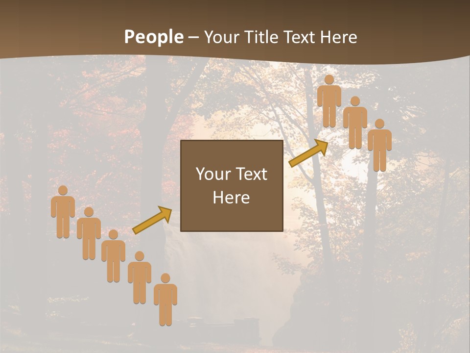 Glow Golden Waterfalls PowerPoint Template