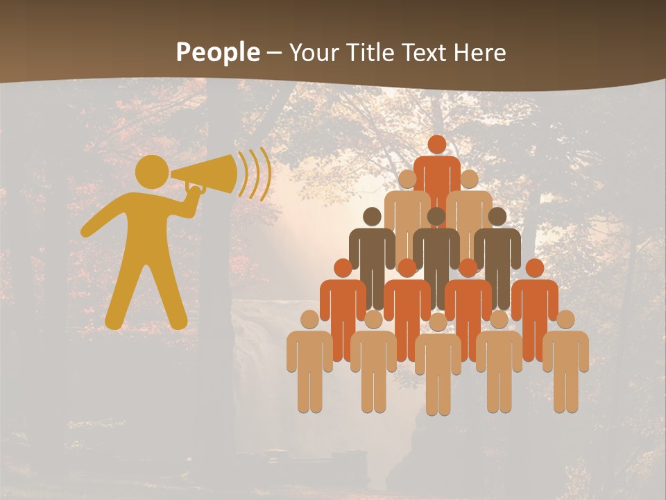 Glow Golden Waterfalls PowerPoint Template