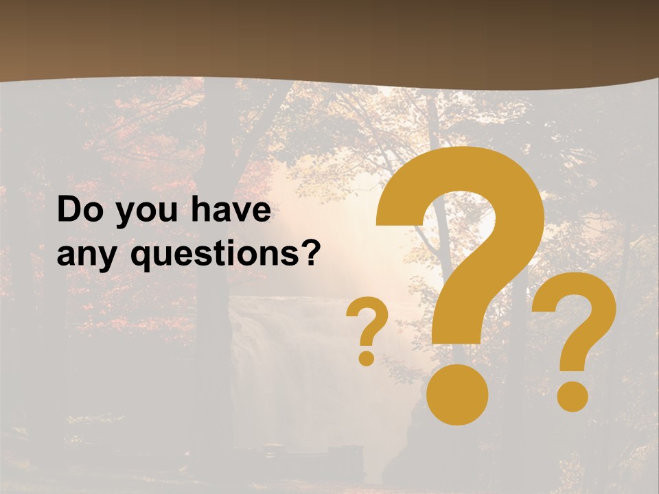 Glow Golden Waterfalls PowerPoint Template