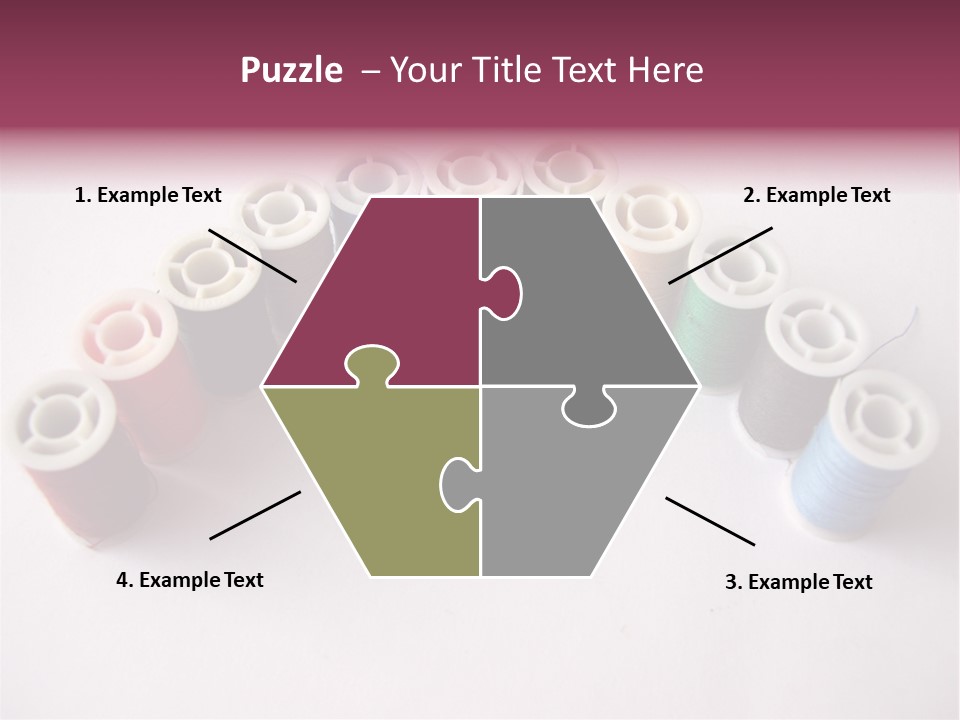 A Group Of Spools Of Thread On A White Surface PowerPoint Template