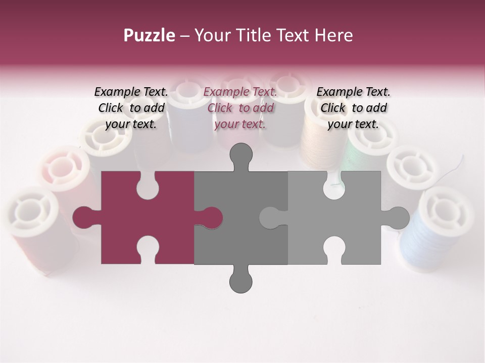 A Group Of Spools Of Thread On A White Surface PowerPoint Template