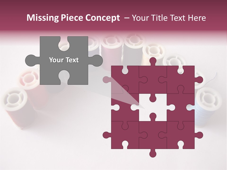 A Group Of Spools Of Thread On A White Surface PowerPoint Template