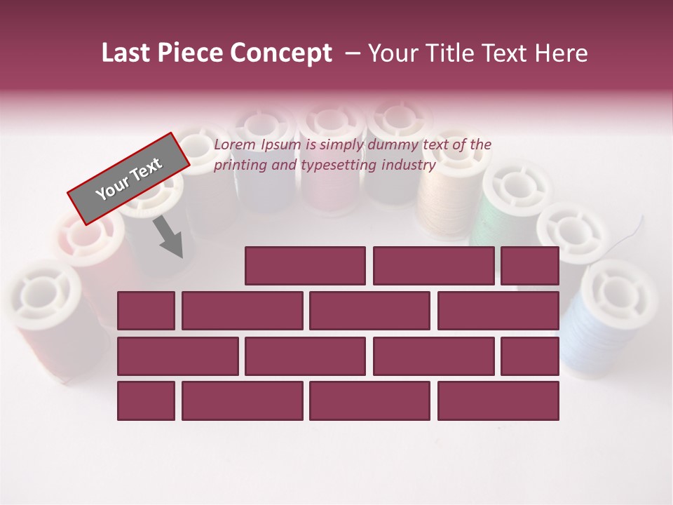 A Group Of Spools Of Thread On A White Surface PowerPoint Template
