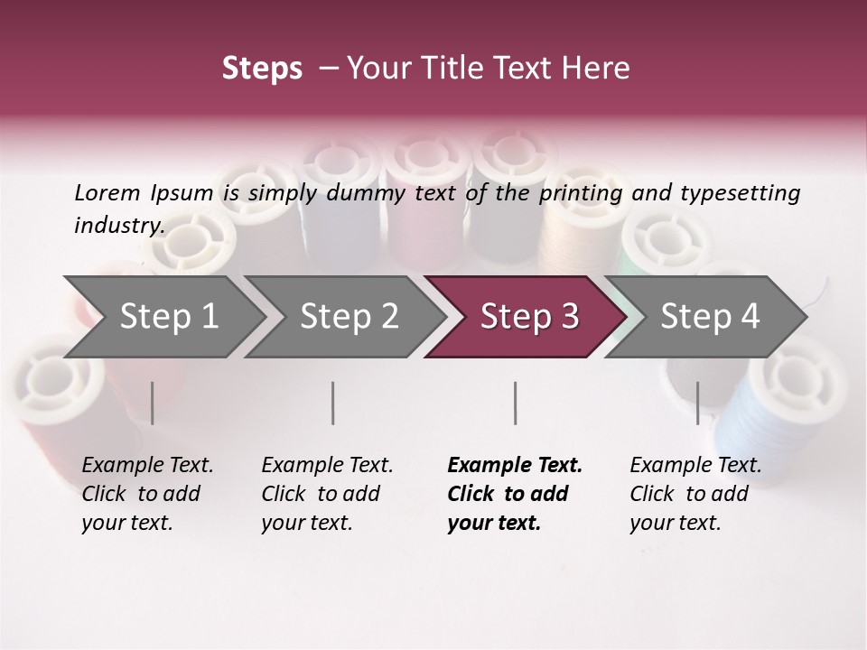 A Group Of Spools Of Thread On A White Surface PowerPoint Template