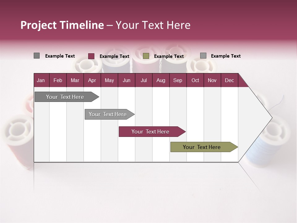 A Group Of Spools Of Thread On A White Surface PowerPoint Template