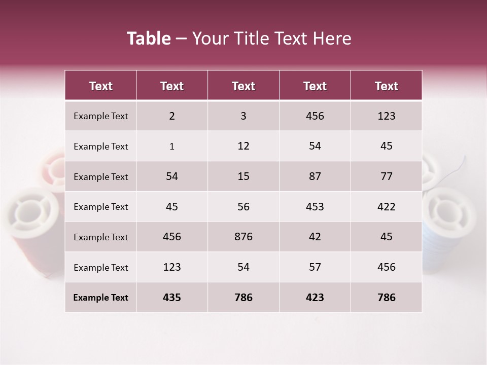 A Group Of Spools Of Thread On A White Surface PowerPoint Template
