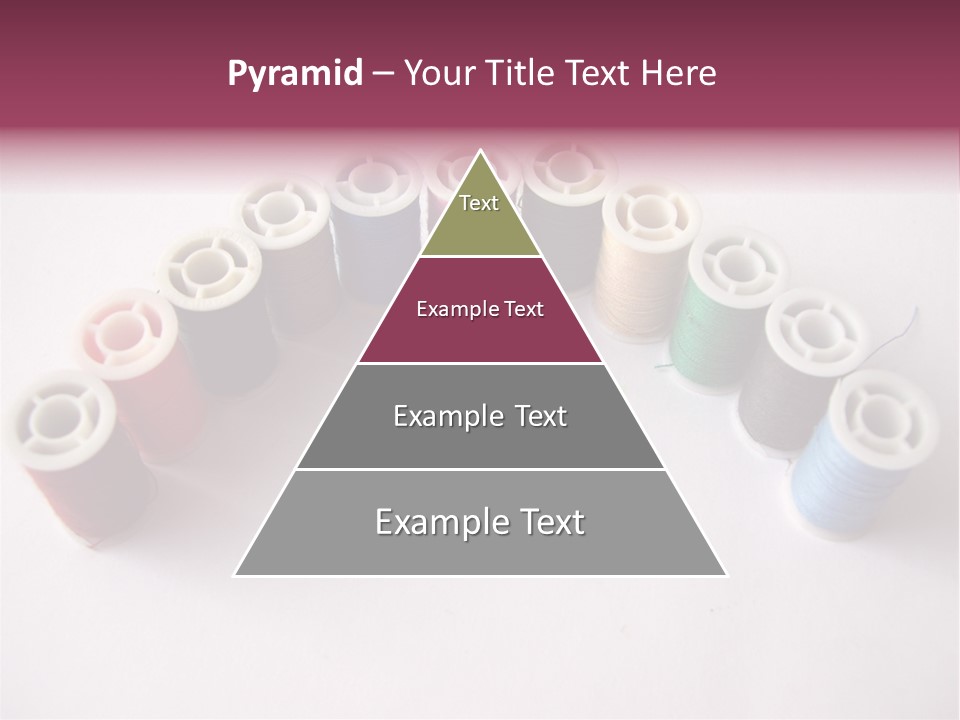 A Group Of Spools Of Thread On A White Surface PowerPoint Template