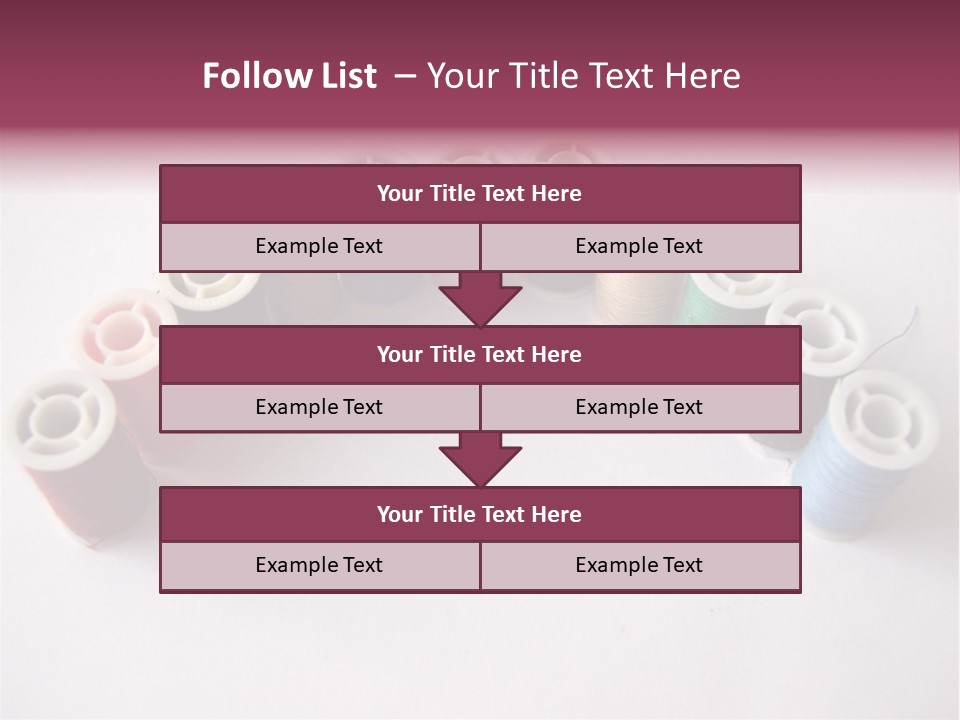 A Group Of Spools Of Thread On A White Surface PowerPoint Template